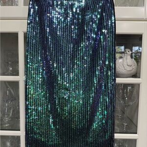 H&M Sequin Pencil Skirt - Blue and Green